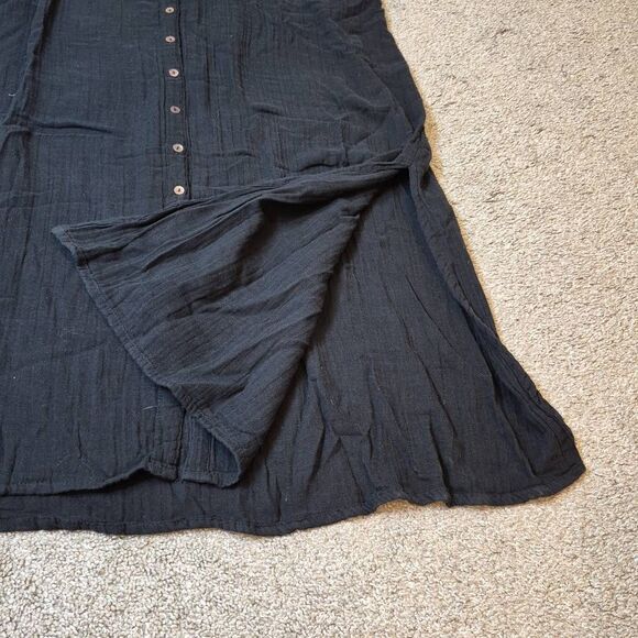 Natural Life Maxi Shirt Dress Women’s S Black Button Up - Picture 7 of 8